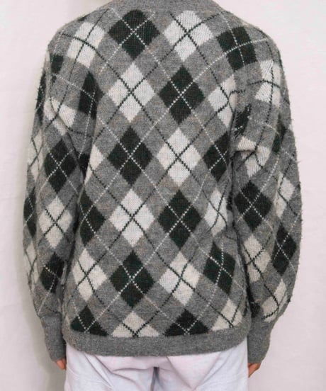 60s ARROW argyle shaggy knit sweater