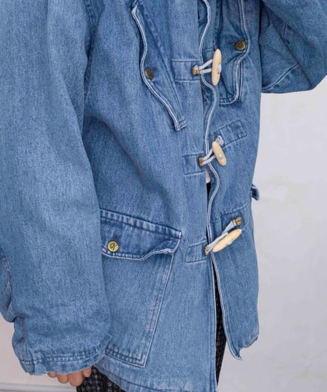 90s vtg denim duffle coat
