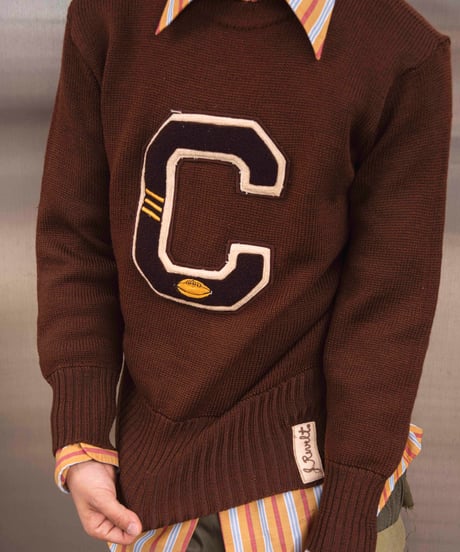50s vtg wilson patched knit sweater