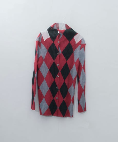 popcorn argyle cardigan