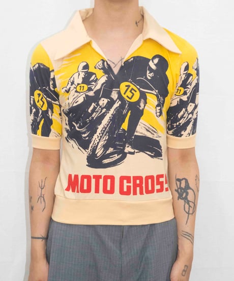 70s art print shirts type1: motocross