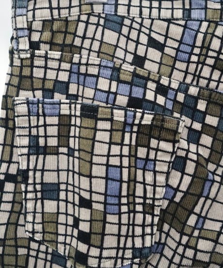 geometric crazy pattern corduroy pants