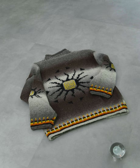 80s vtg sun pattern ecuador knit