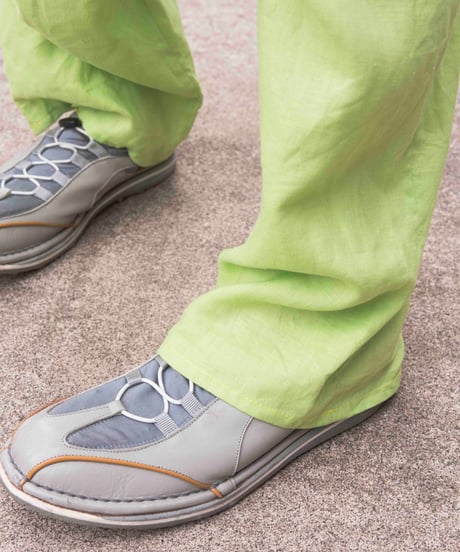 lime green linen baggy pants