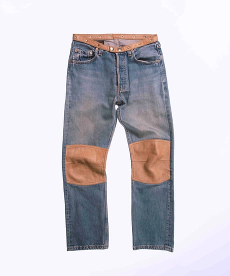 G.GUAGLIANONE × Levi's leather patched denim