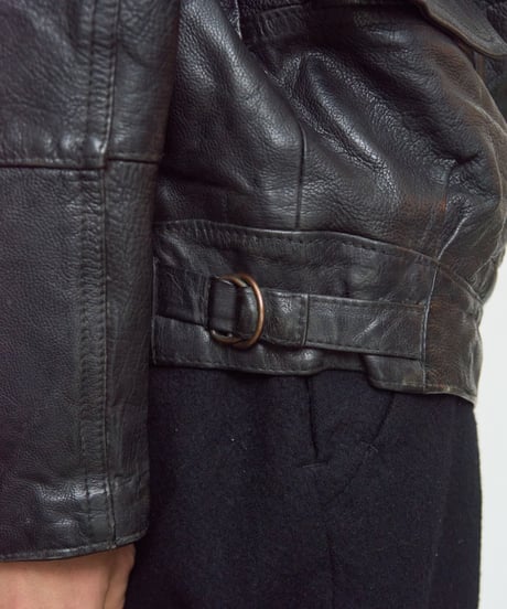 80s Euro vtg leather / knit jacket