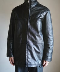 80s L&B lamb leather standcollar coat
