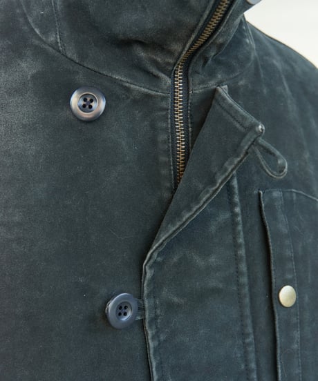 00s leather switching duck jacket