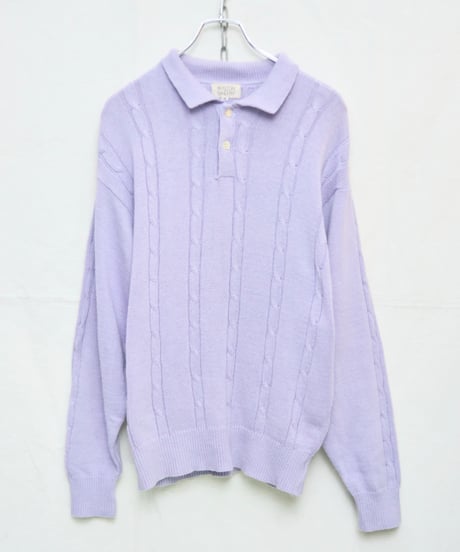 lavender knit polo