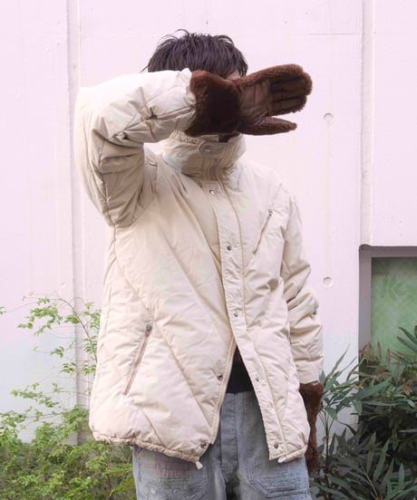 70s vtg white down jacket