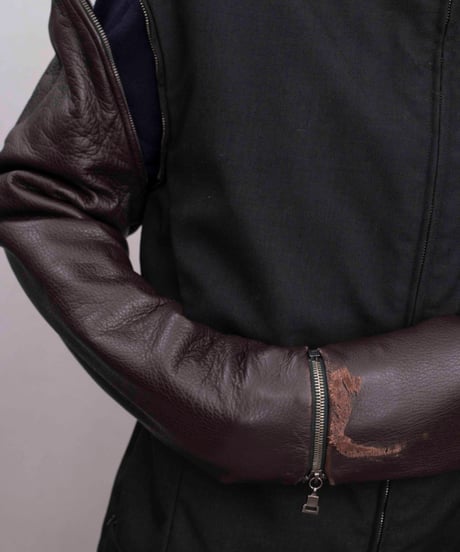 GIANFRANCO FERRE leather docking detachable jacket