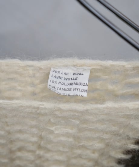 90s made in Italy handmade wool knit with neck warmer