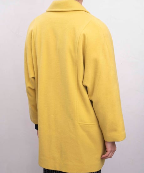 80s vtg zip design wool tailored coat