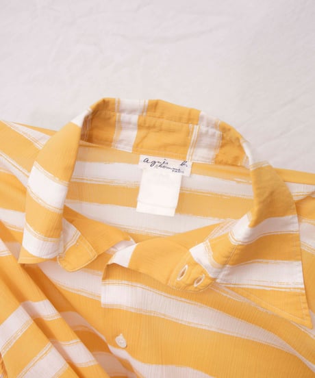 90s agnes b. homme PARIS border sheer shirts
