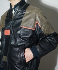 90s Euro vtg switching leather jacket