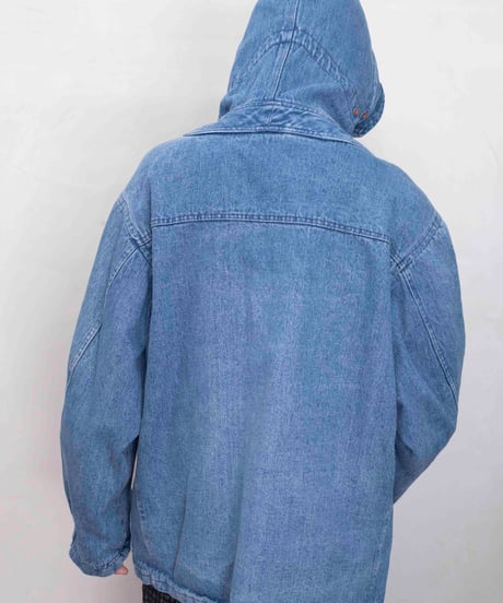 90s vtg denim duffle coat