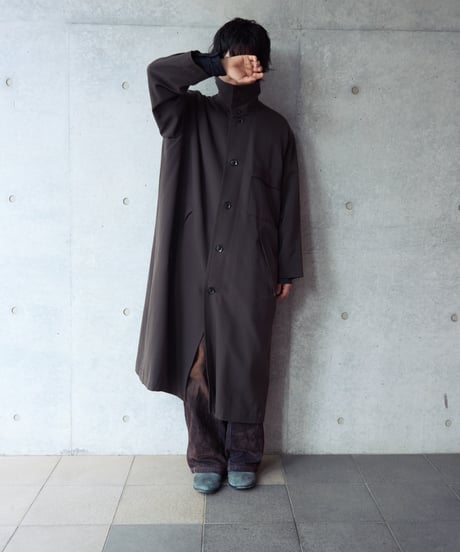 90s wool gabardine long coat