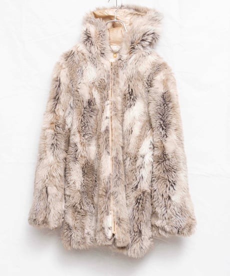 50s white stag fur coat