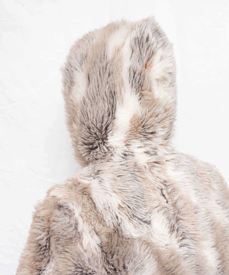 50s white stag fur coat