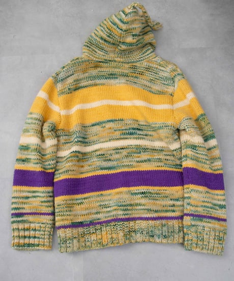 00s tail design hoodie knit/fleece jacket