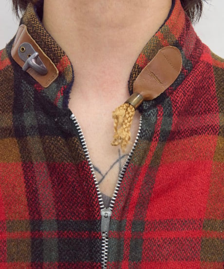 60s vtg check wool jacket