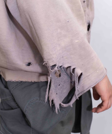 60s vtg HEILEMAN super damaged halfzip sweat