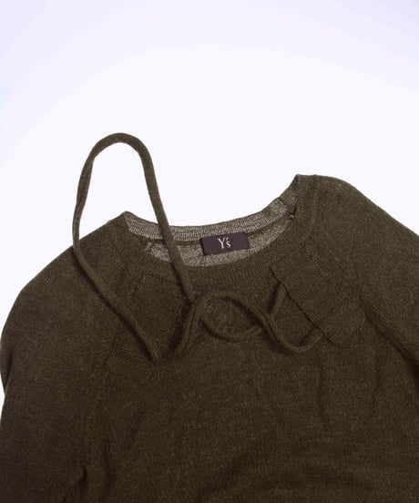 90s Y's rope design laine wool knit