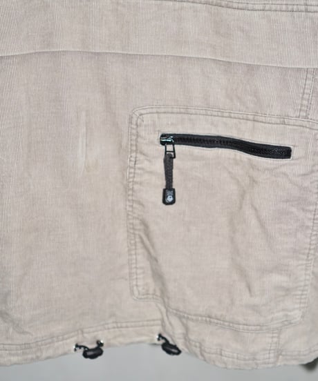 00s diagonal zip design corduroy anorak