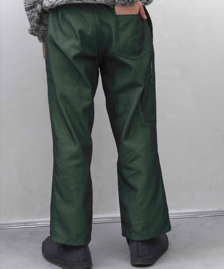 1990s Italy military shiny cotton pants