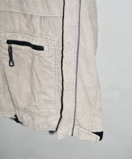 00s diagonal zip design corduroy anorak