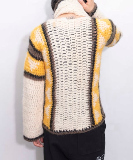 90s made in Italy handmade wool knit with neck warmer