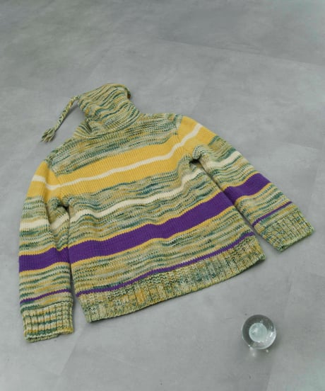 00s tail design hoodie knit/fleece jacket