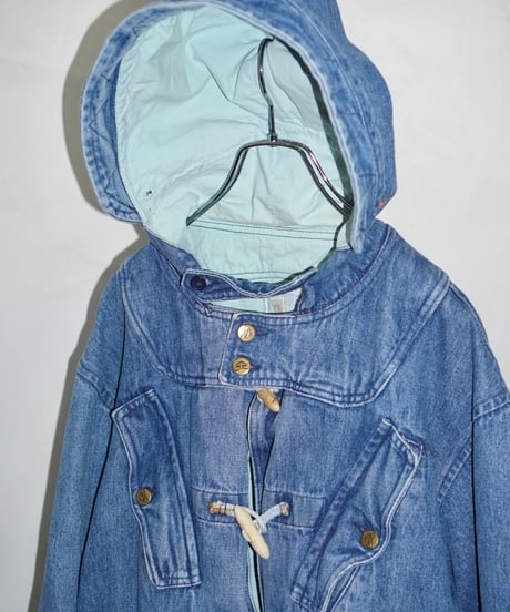 90s vtg denim duffle coat