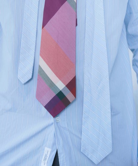 80s Y's for men pale check tie