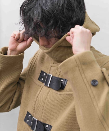 JOHN LAWRENCE SULLIVAN leather velt duffel coat