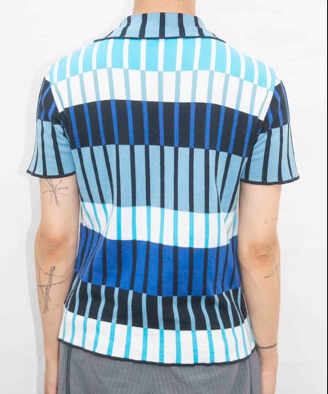 KENZO HOMME multi color knit polo