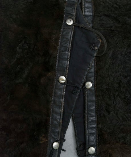 80s vtg cow fu/leather over pants