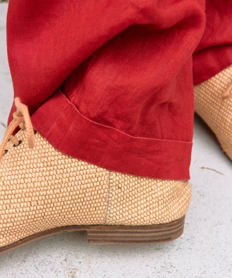 90s vtg red linen slacks