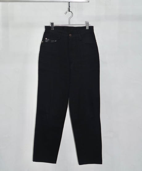 90s arrston volaju snake leather switching black denim