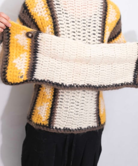 90s made in Italy handmade wool knit with neck warmer