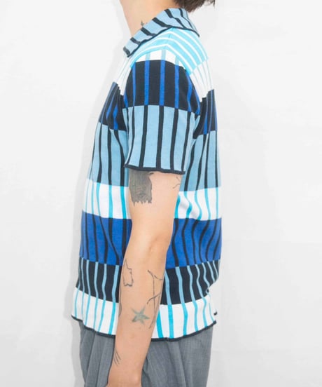KENZO HOMME multi color knit polo