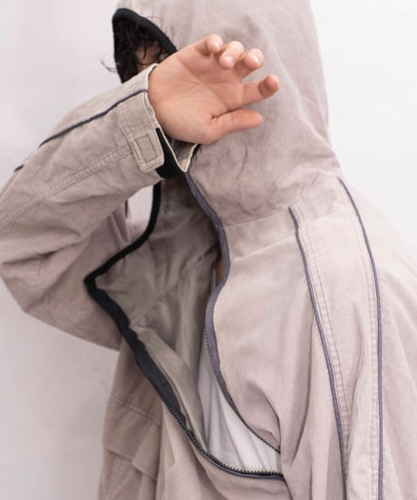 00s diagonal zip design corduroy anorak