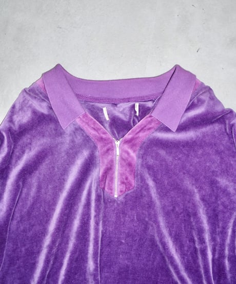 90s vtg velour pullover tops (purple)