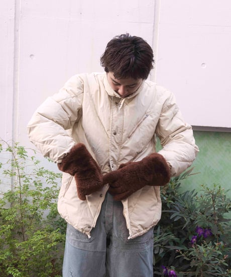 70s vtg white down jacket