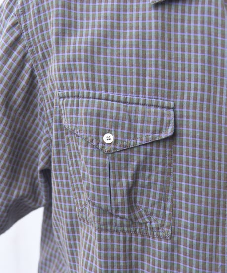 80s zip design check shirts