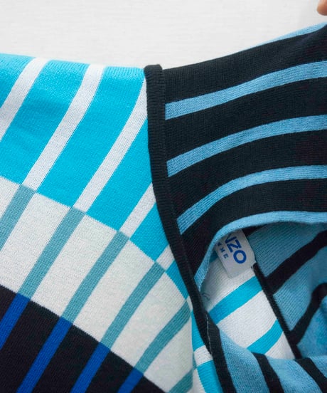 KENZO HOMME multi color knit polo