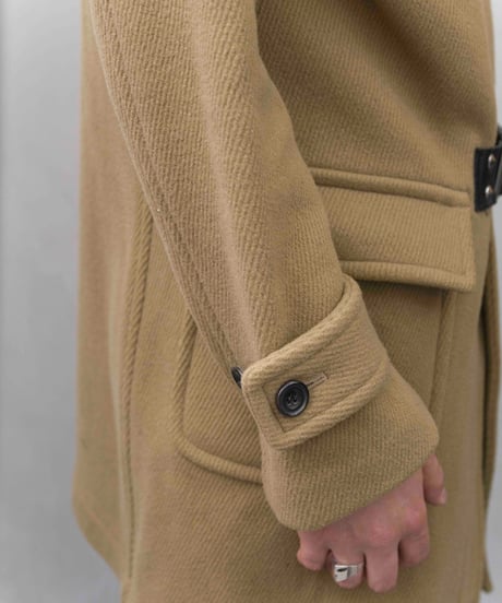 JOHN LAWRENCE SULLIVAN leather velt duffel coat
