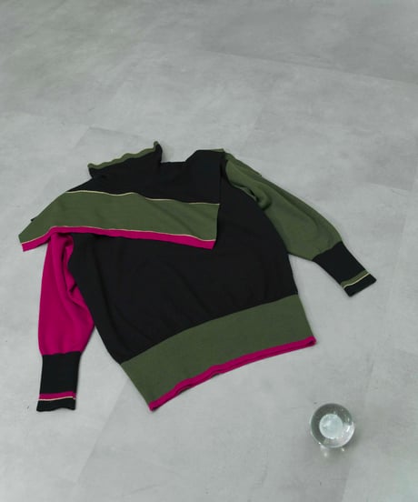 80s DEUXROCHE deformation design wool knit