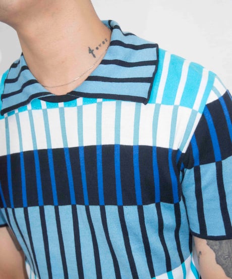 KENZO HOMME multi color knit polo