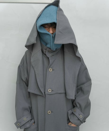 80s vtg TAKEZO deformation wool super long coat